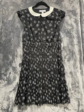 Star Print Pleated Midi Dress Peter Pan Collar Women’s M Kate Young TargetNWT